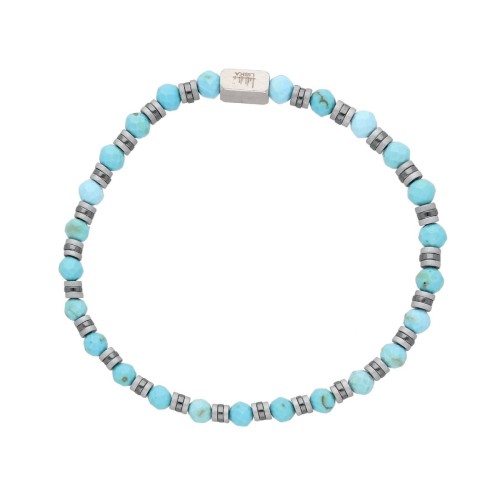 Pulsera acero y turquesa - BALI085BR-T