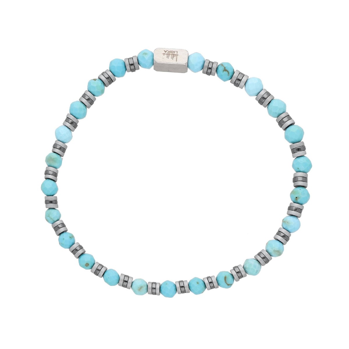 Pulsera acero y turquesa - BALI085BR-T