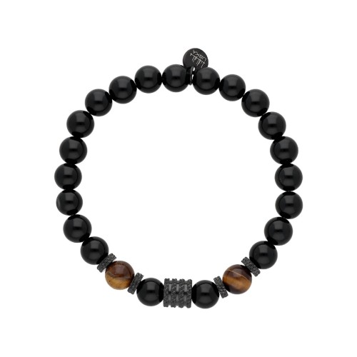 Pulsera acero y piedras naturales - BALI088BR-OT