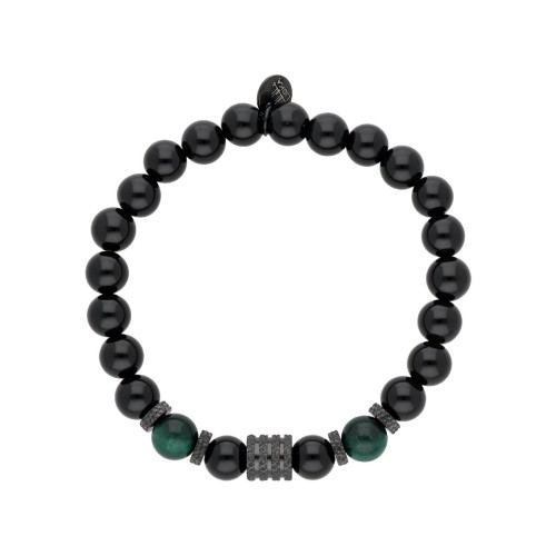 Pulsera acero y piedras naturales - BALI088BR-V