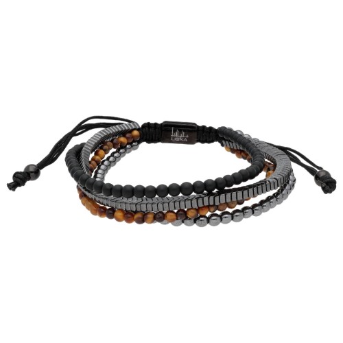 Pulsera acero y piedras naturales - BALI090BR