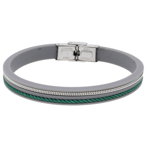 Pulsera caucho, cuerda náutika y acero - NTK062BR
