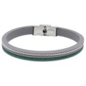 Pulsera caucho, cuerda náutika y acero - NTK062BR