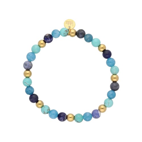 Pulsera acero y piedras naturales - SHA249
