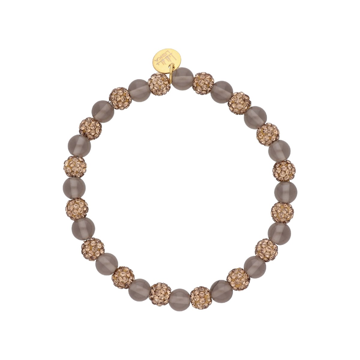 Pulsera acero y quarz fumé - SHA254-F