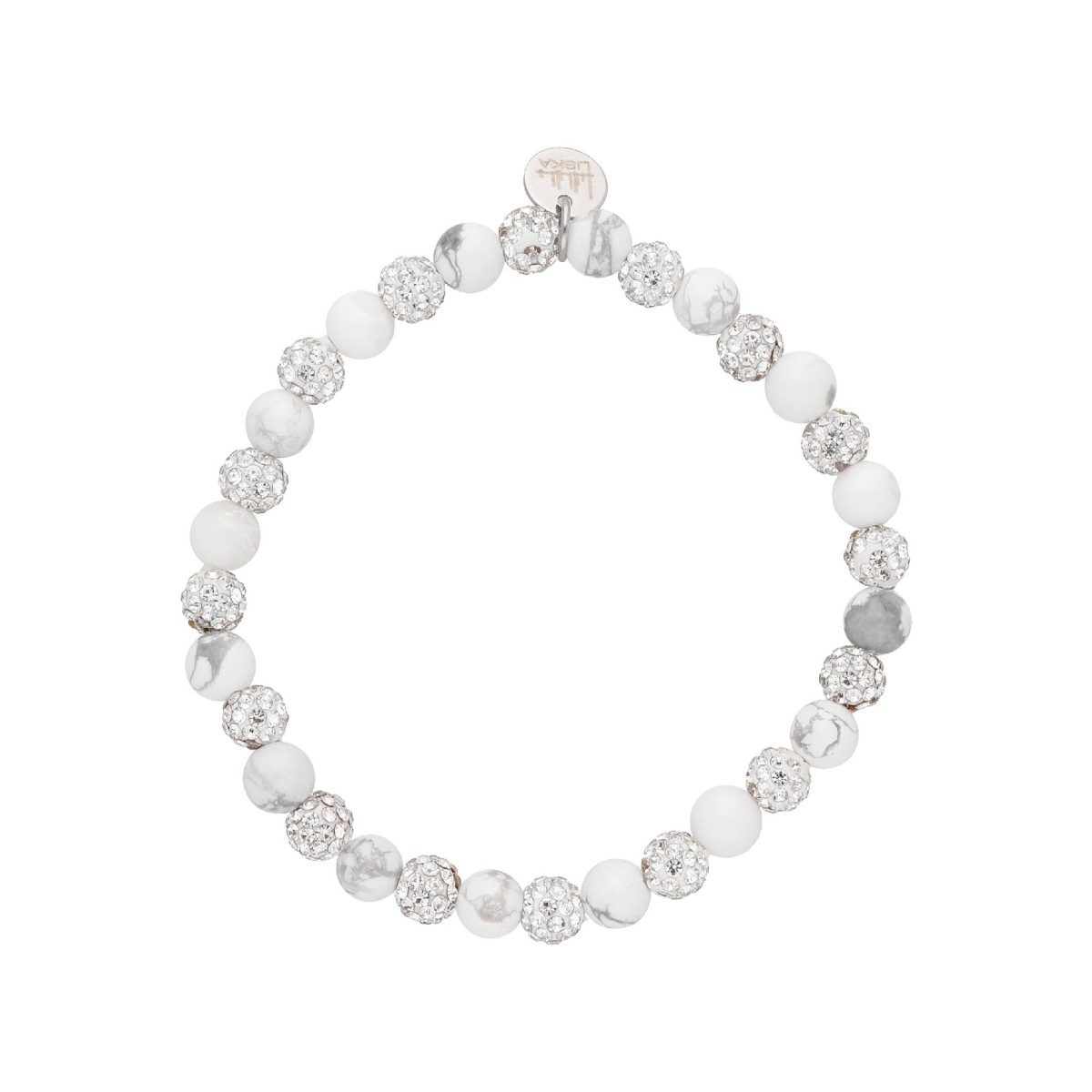 Pulsera acero y howlite - SHA254-H