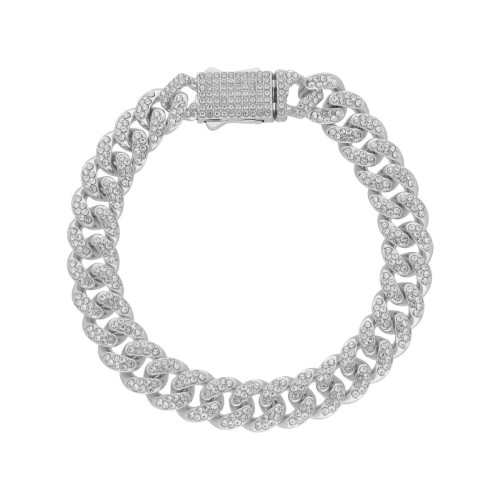 Pulsera bronze con baño de rodio y circo - RB284BR