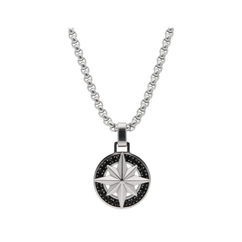 Colgante rosa de los vientos de acero con circonitas - MTC131CD