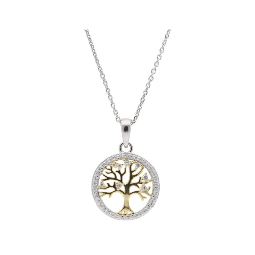 Colgante árbol vida plata y circonitas - LAD7074CL-D