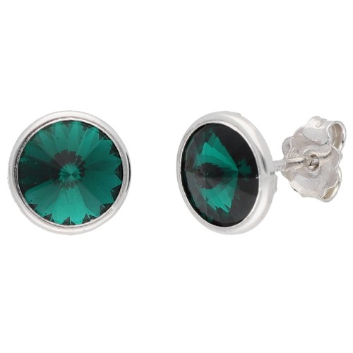 Pendientes plata y cristales Liska  9mm - LSW2015A-EM