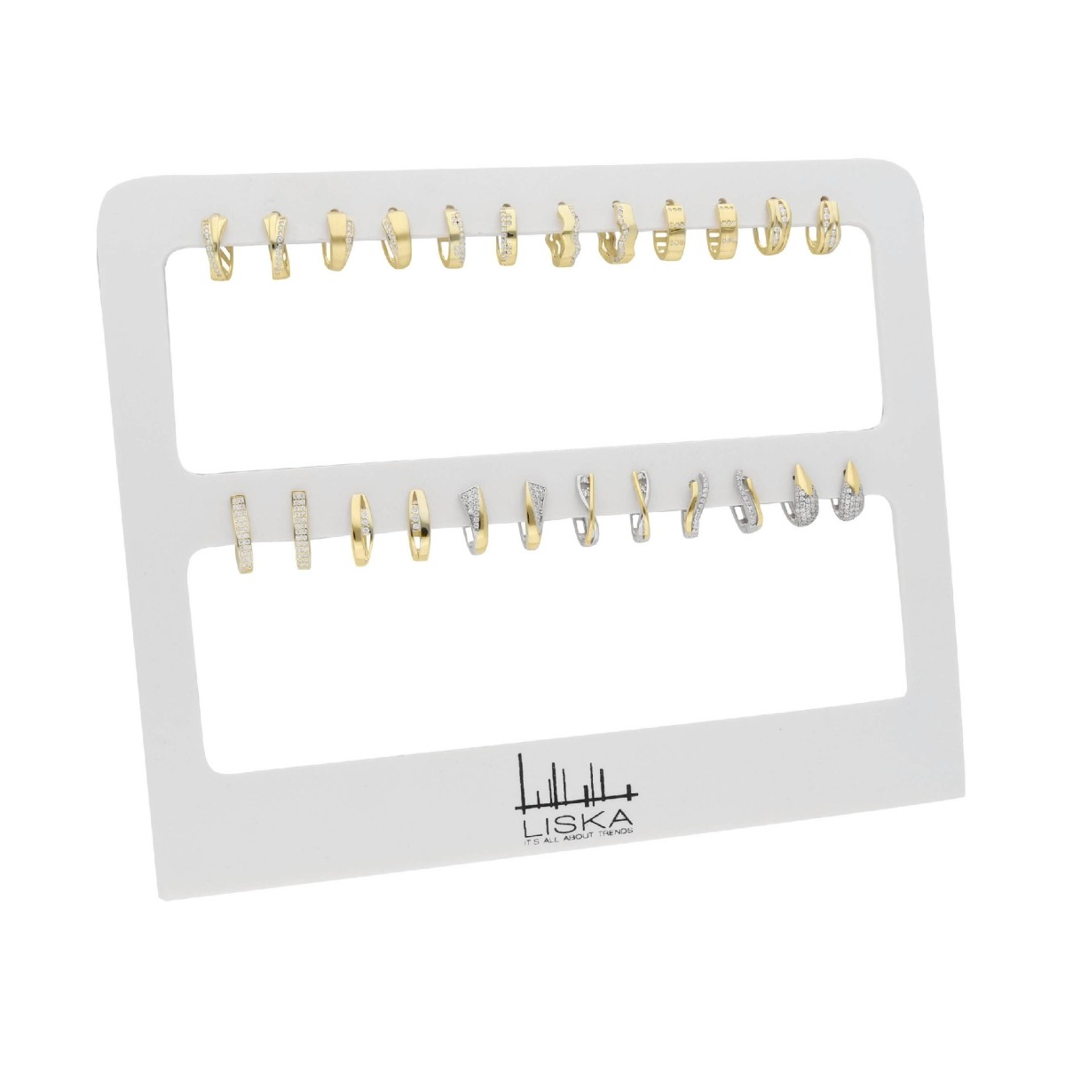 Pack 12 pendientes plata y Premium Zirconia - LPZ211PACK