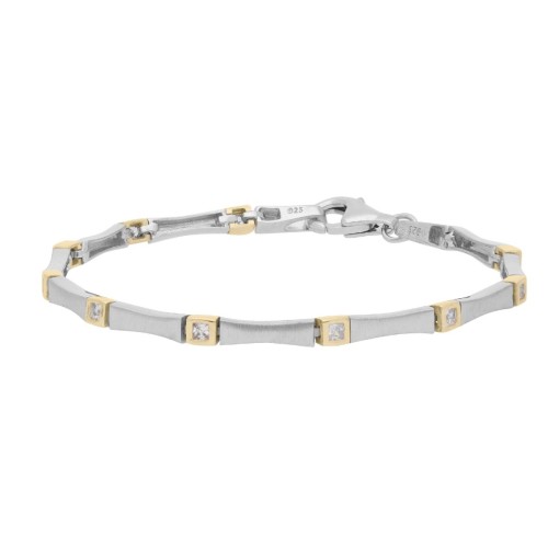 Pulsera plata y Premium Zirconia - LPZ200BR-B