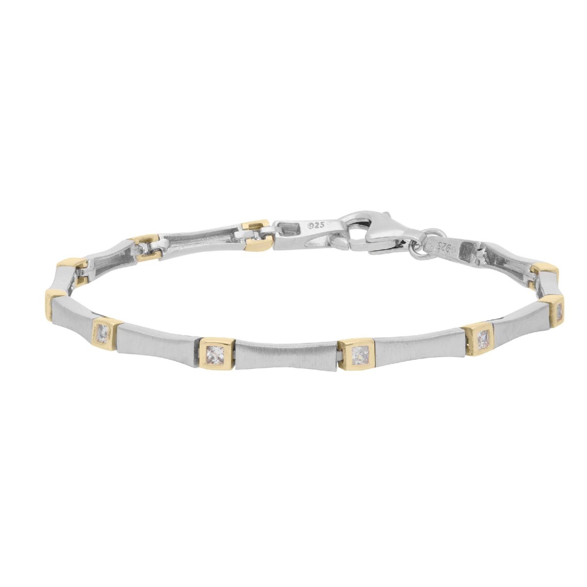 Pulsera plata y Premium Zirconia - LPZ200BR-B