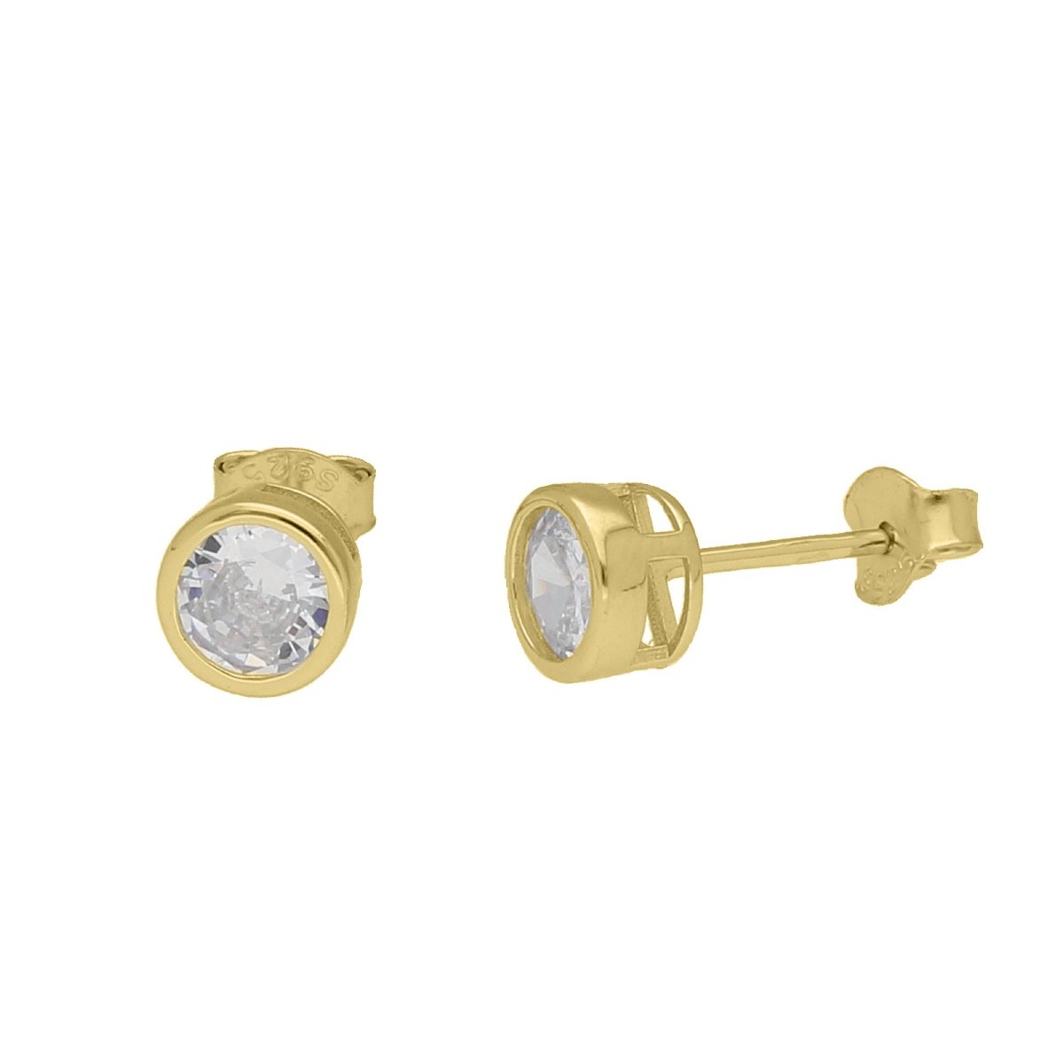 Pendientes plata y circonitas 4mm - LAD4603A-BD4