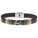Pulsera piel y ancla acero - 84BA1332-V
