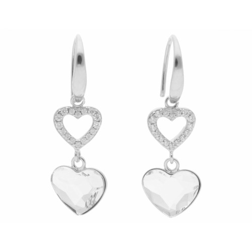 Pendientes corazón plata y Liska crystal - LSW0209A