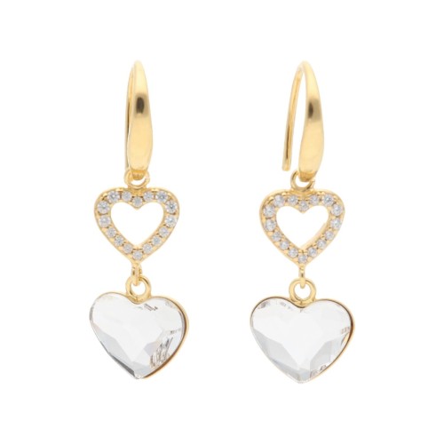 Pendientes corazón plata y Liska crystal - LSW0209A-D