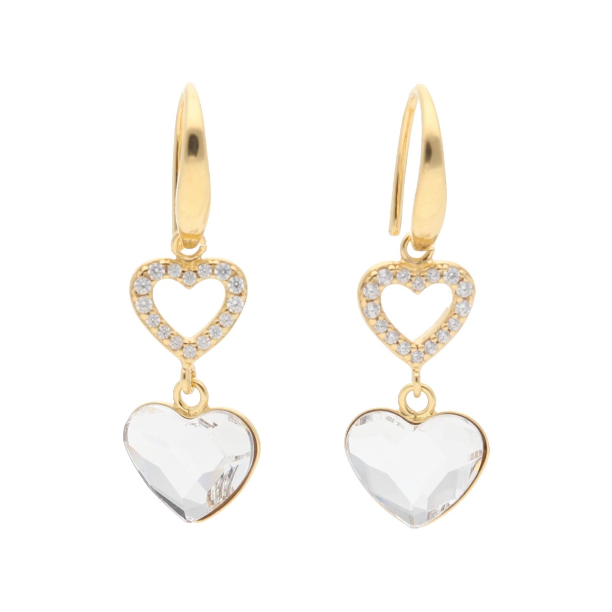 Pendientes corazón plata y Liska crystal - LSW0209A-D