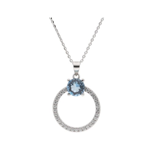 Colgante plata y Liska crystals - LSW0208CL-AQ