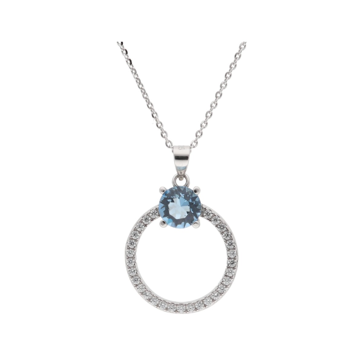 Colgante plata y Liska crystals - LSW0208CL-AQ