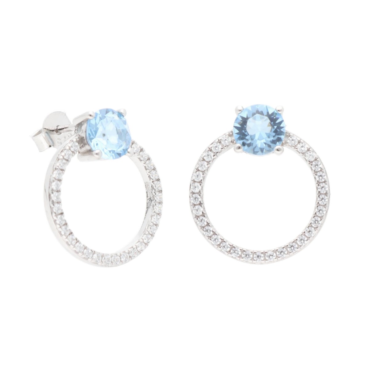 Pendientes plata y Liska crystals - LSW0208A-AQ