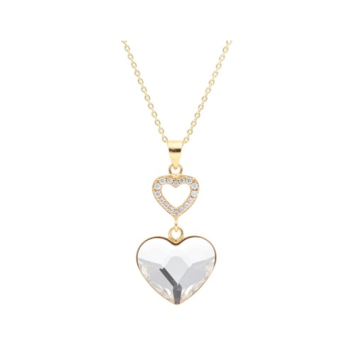 Colgante corazón plata y Liska crystals - LSW0209CL-D