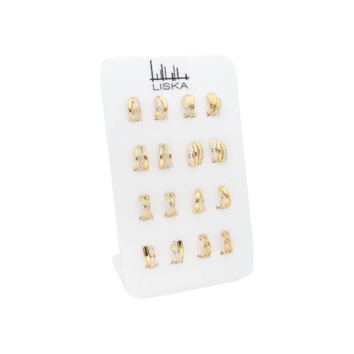 Pack 8 pendientes plata y circonitas - LAD3124PACK-D