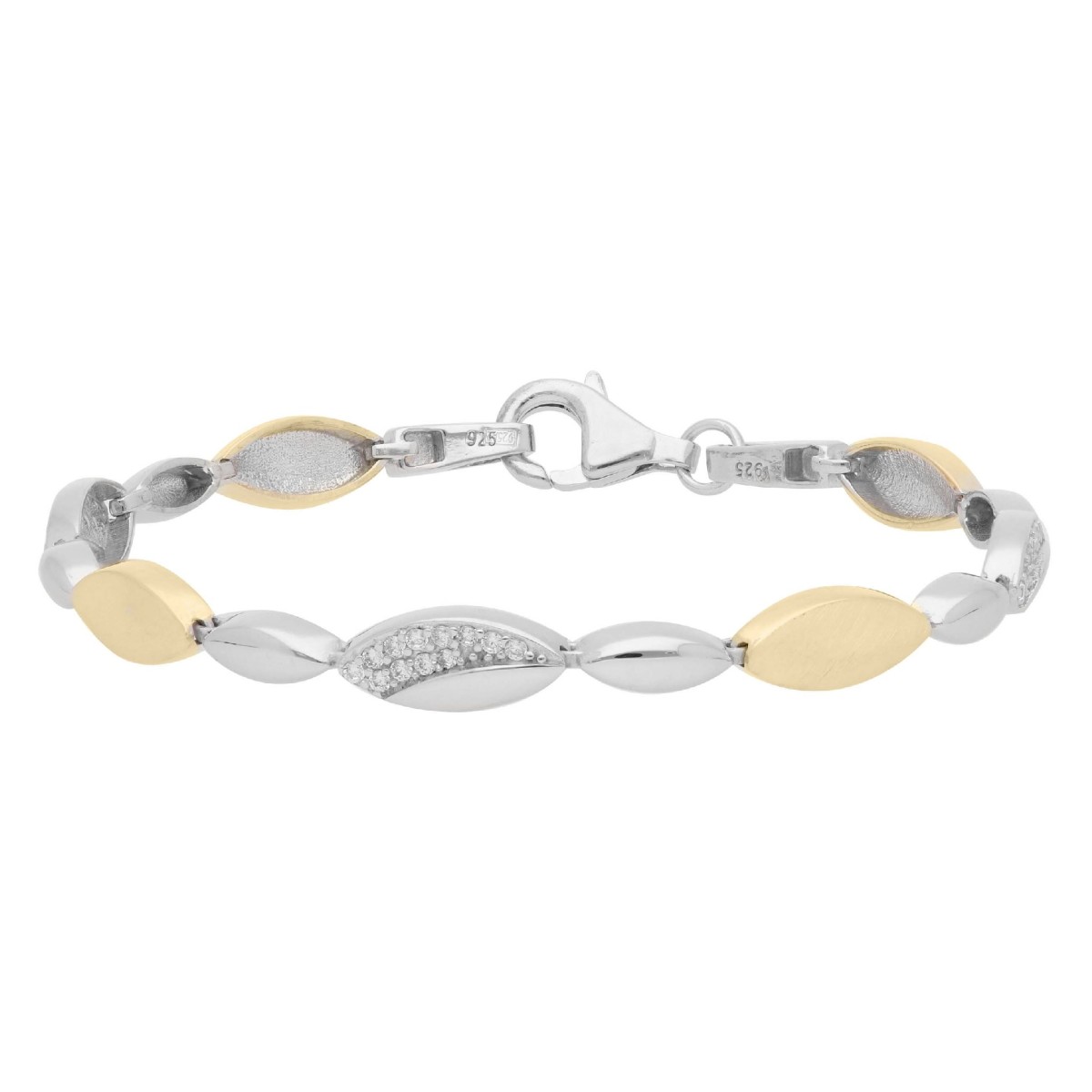Pulsera plata y Premium Zirconia - LPZ196BR-B