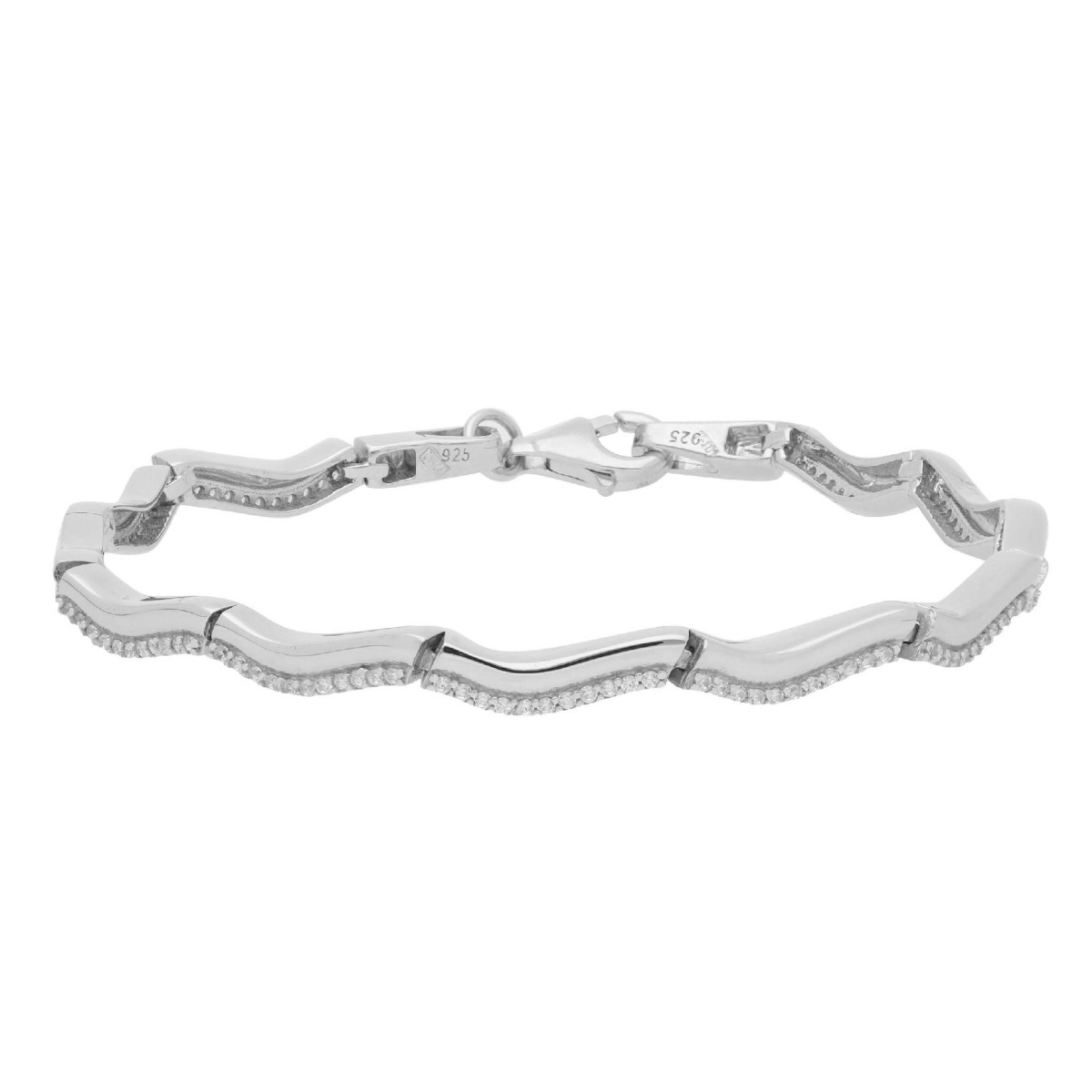 Pulsera plata y Premium Zirconia - LPZ198BR