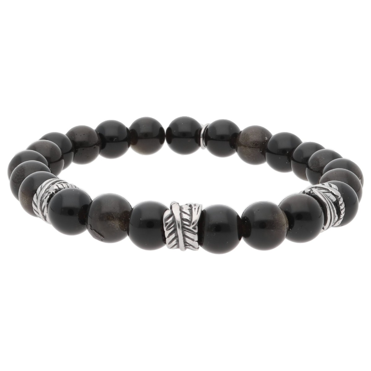 Pulsera acero y piedras naturales - BALI011BR