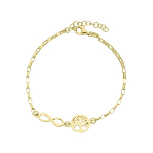 Pulsera infinito y árbol vida plata - LAF6384BR-D