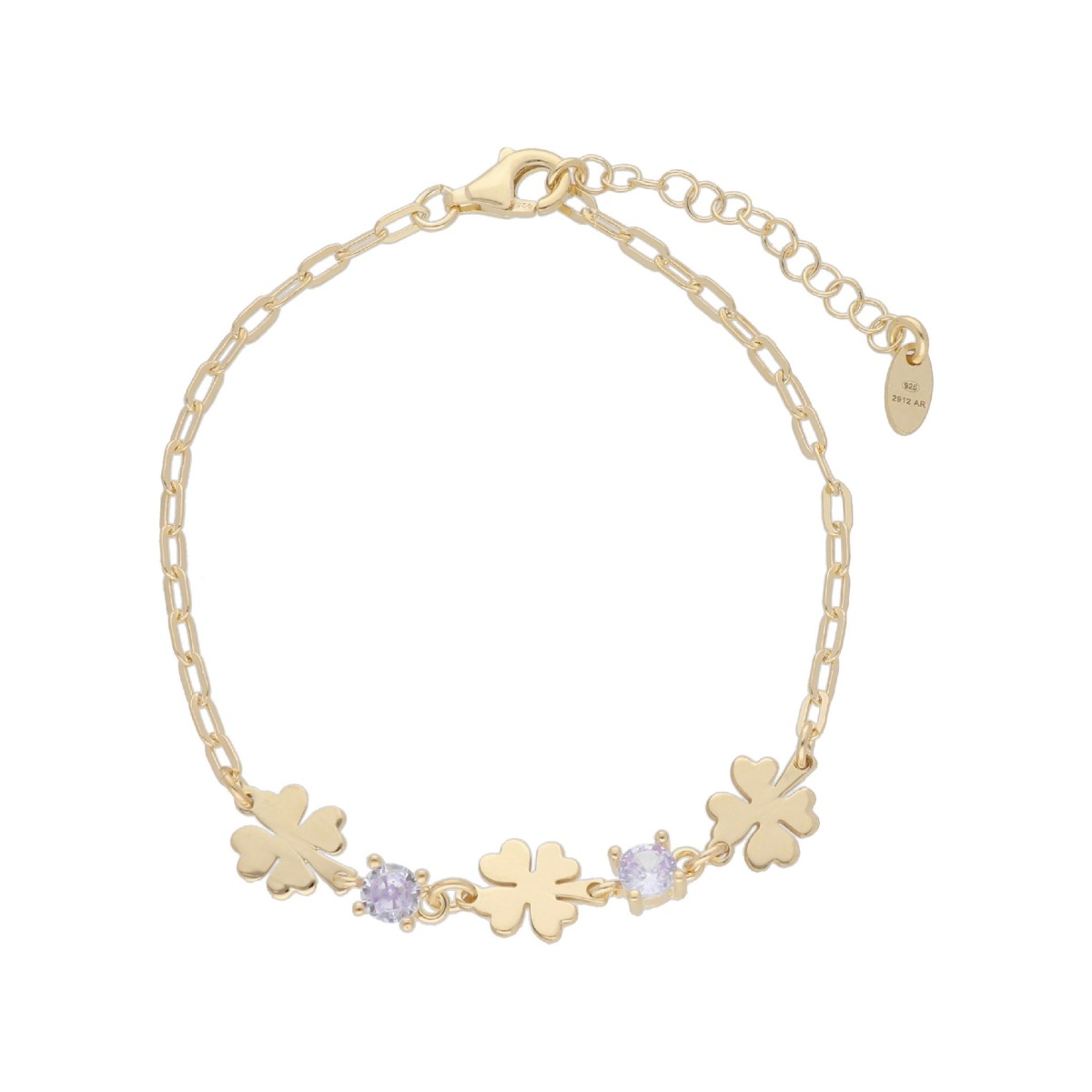 Pulsera tréboles plata y circonitas - LAF6572BR-D