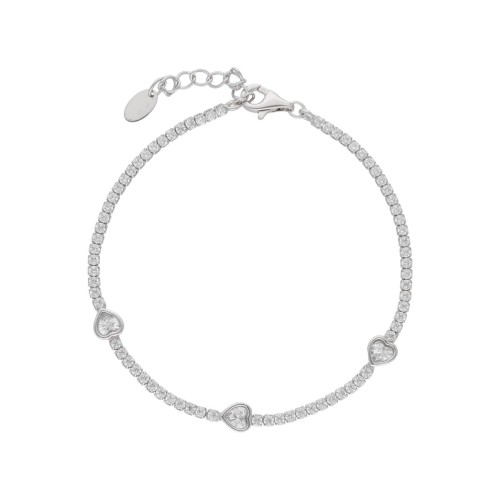 Pulsera plata y circonitas - LAD4785BR