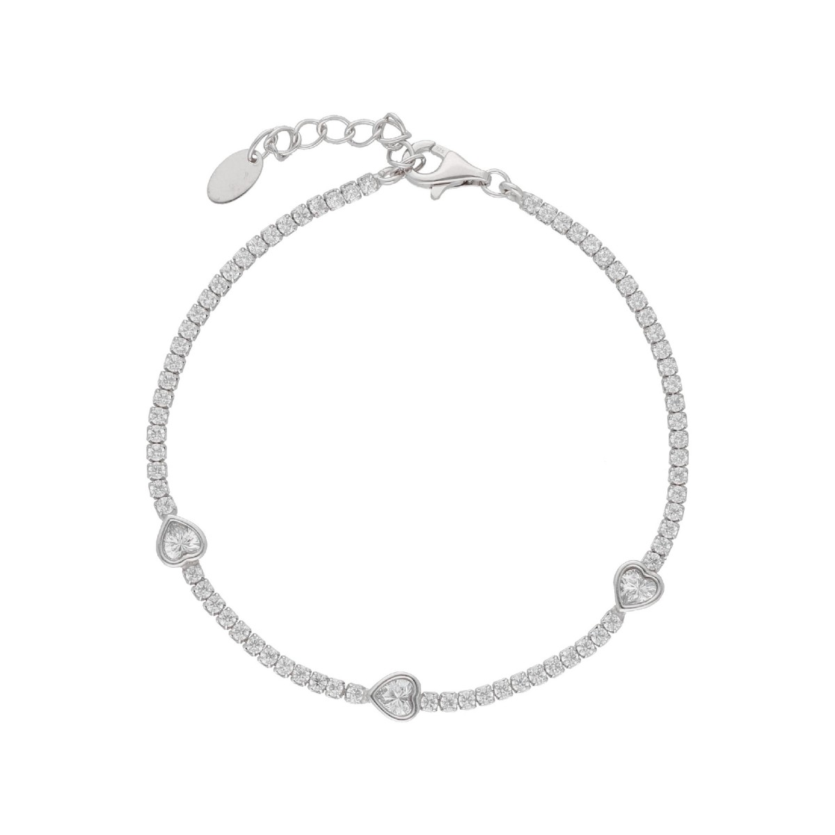 Pulsera plata y circonitas - LAD4785BR