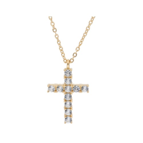 Cruz plata y circonitas - MED416CL-D