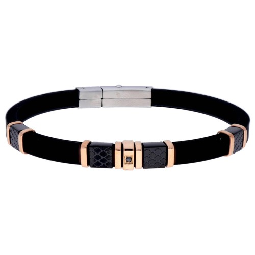 Pulsera caucho y acero - MTC167BR