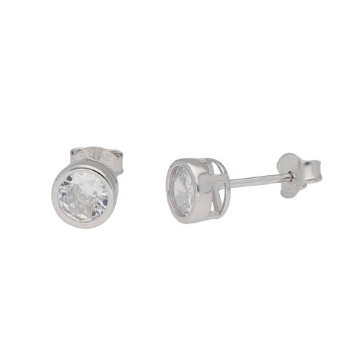 Pendientes plata y circonitas 4mm - LAD4603A-B4