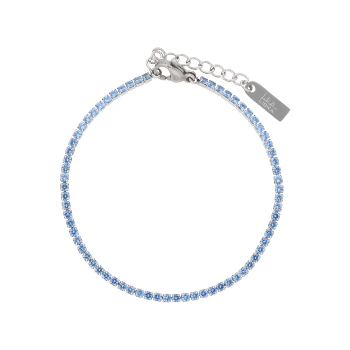 Pulsera riviere acero y circonitas - CH119T-BC