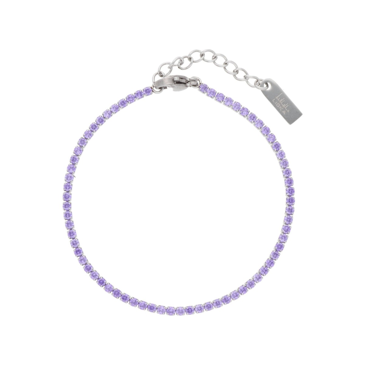 Pulsera riviere acero y circonitas - CH119T-BL