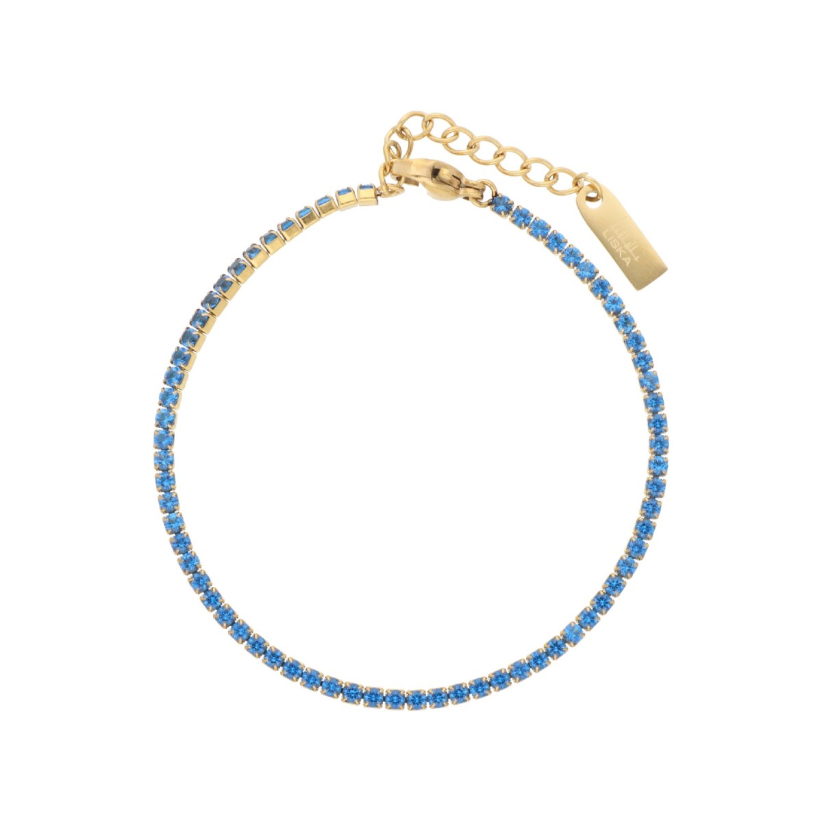 Pulsera riviere acero y circonitas - CH119T-DA