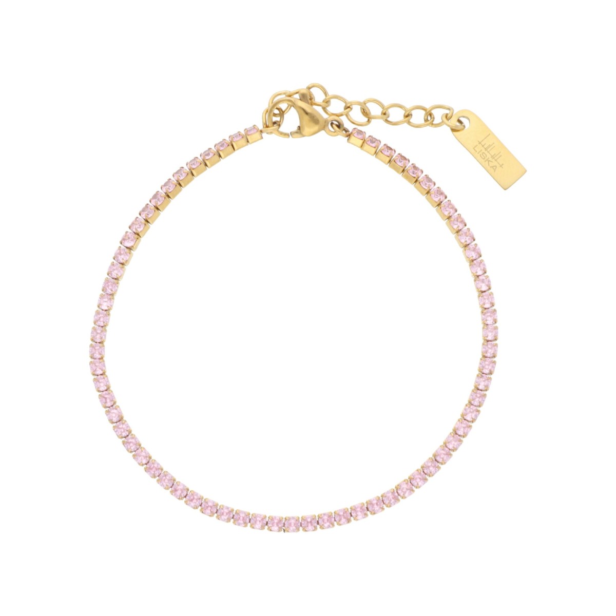 Pulsera riviere acero y circonitas - CH119T-DR