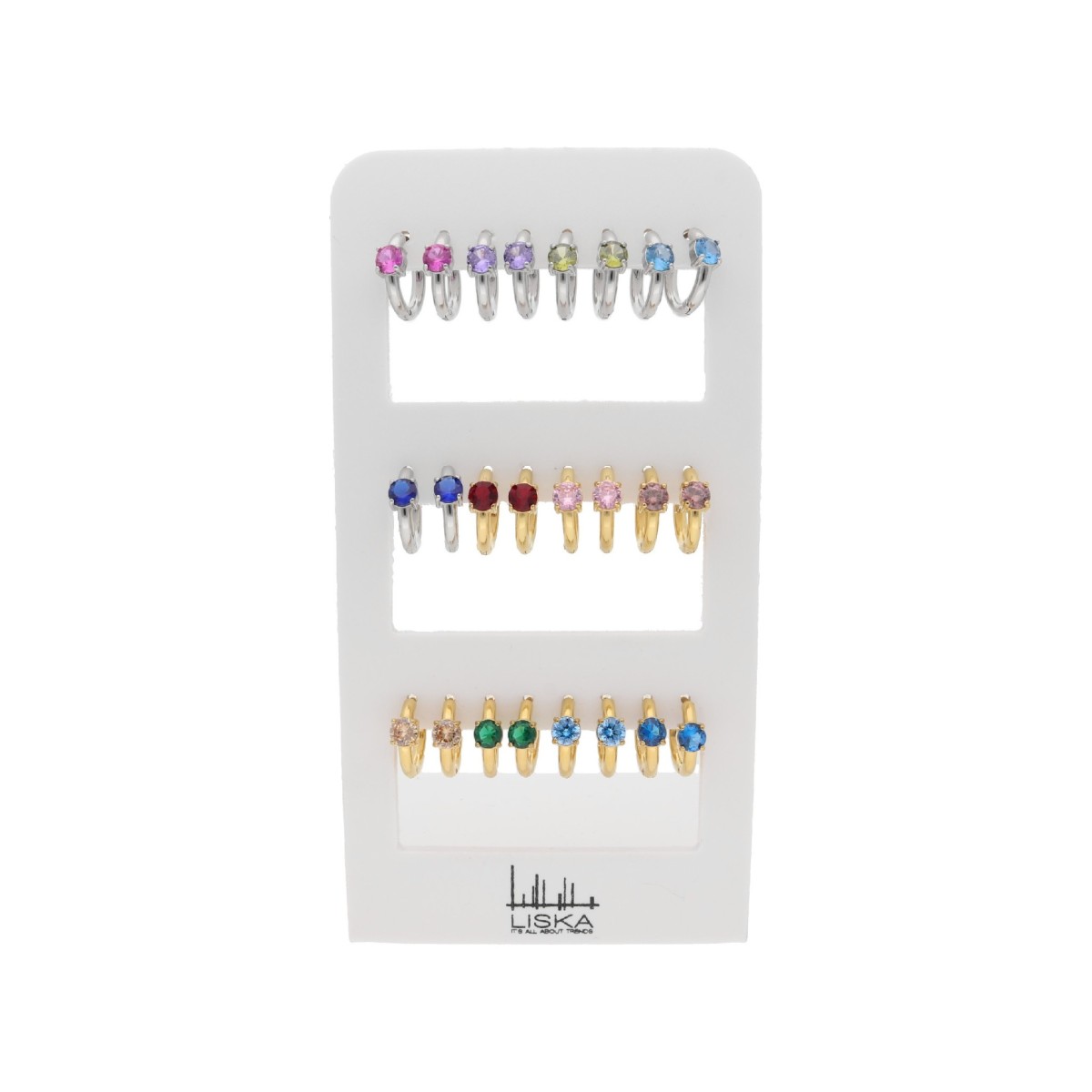 Pack 12 pendientes aceri y circonitas - CH121PACK