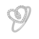 Anillos corazón plata y circonitas - LAD3155AN