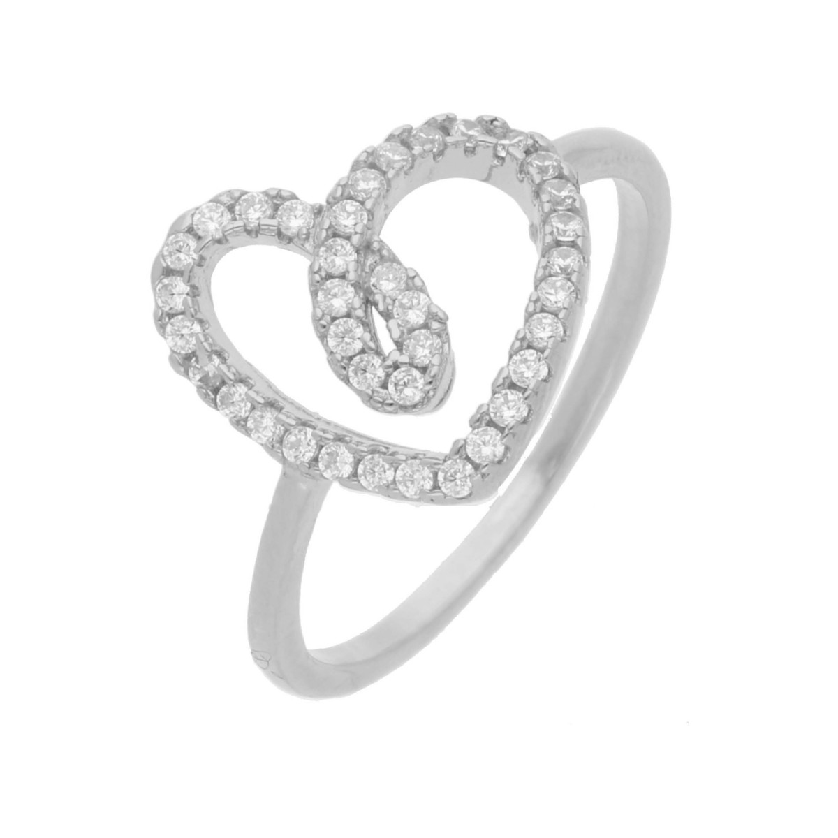 Anillos corazón plata y circonitas - LAD3155AN
