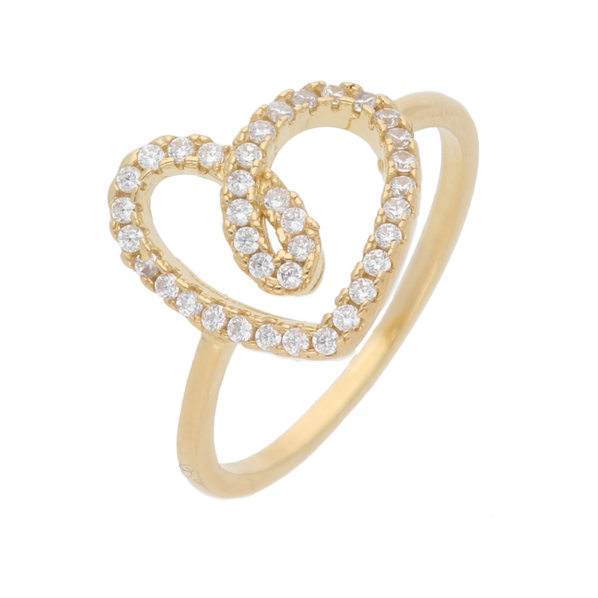 Anillo corazón plata y circonitas - LAD3155AN-D