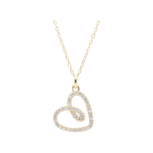 Colgante corazón plata y circonitas - LAD3155CL-D