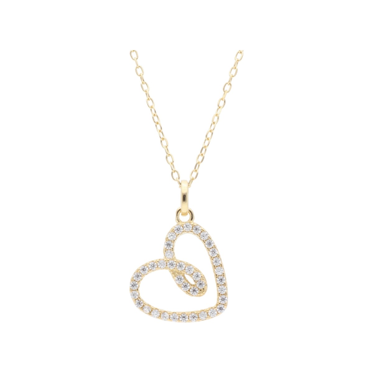 Colgante corazón plata y circonitas - LAD3155CL-D