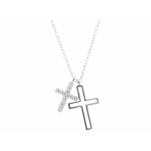 Colgante cruces plata y circonitas - LAD3152CL