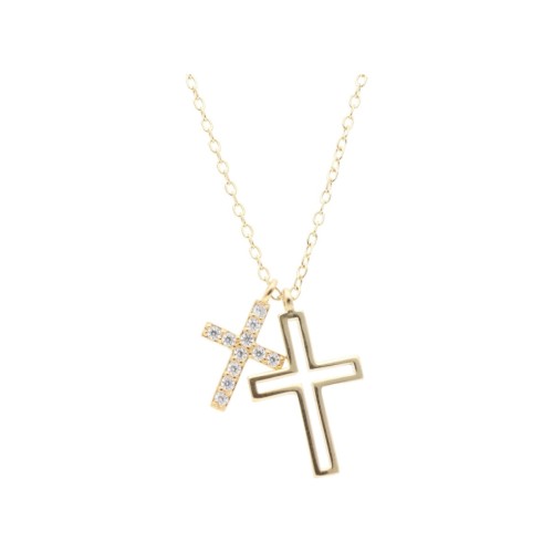 Colgante cruces plata y circonitas - LAD3152CL-D