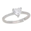 Anillo corazón plata y circonitas - LAD7331AN